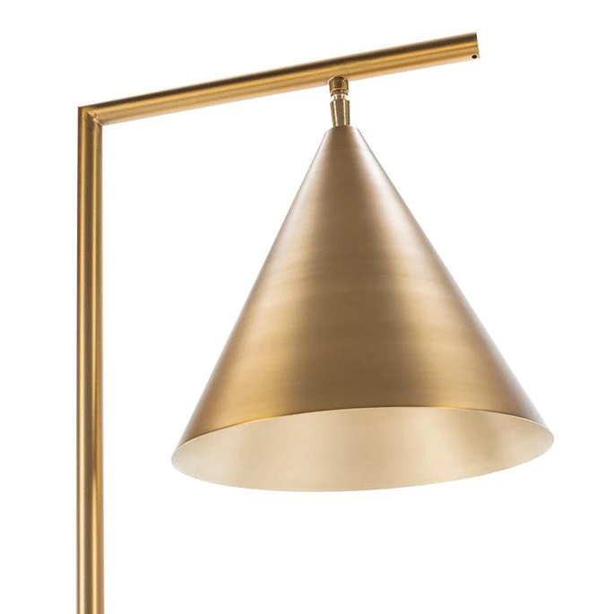 Lampadaire Métal Doré Et Socle Marbre Blanc Ravih 5 Lampadaire Métal Doré Et Socle Marbre Blanc Ravih – Image 3