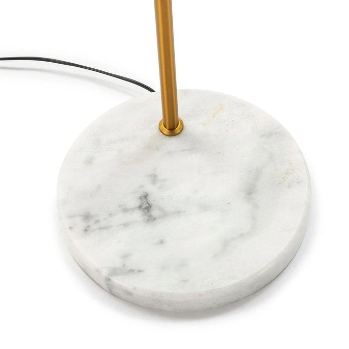 Lampadaire Métal Doré Et Socle Marbre Blanc Ravih 6 Lampadaire Métal Doré Et Socle Marbre Blanc Ravih – Image 4