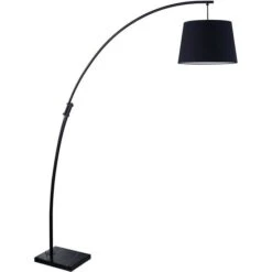 Lampadaire Tissu Et Socle Marbre Noir Ricina