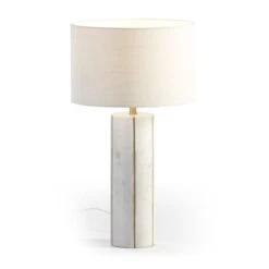 Lampe à Poser Abat-jour Blanc Et Pied Métal Doré Tira 58 Cm