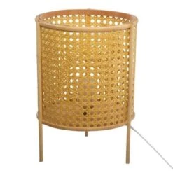 Lampe A Poser Cannage - H 28 Cm - Beige