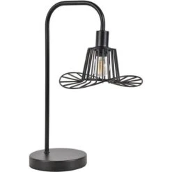 Lampe Base Ronde - Métal Peint - Ø 20 X P 30 X H 41,5 Cm - Noir