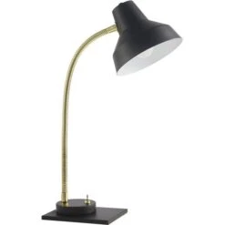 Lampe De Bureau Métal Noir Et Doré Lechor