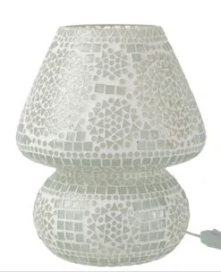 Lampe De Chevet En Verre Blanc Mosaïques Ekio - Lot De 2