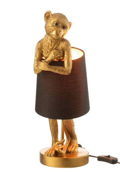 Lampe De Chevet Singe Debout Doré H 43 Cm 4 Lampe De Chevet Singe Debout Doré H 43 Cm – Image 2