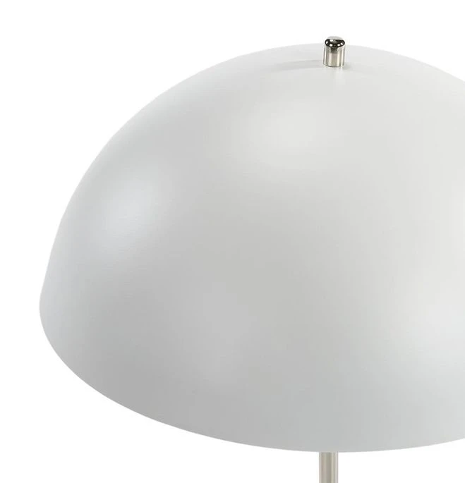 Lampe De Table Métal Blanc Et Pied Métal Nickel Onash 4 Lampe De Table Métal Blanc Et Pied Métal Nickel Onash – Image 2