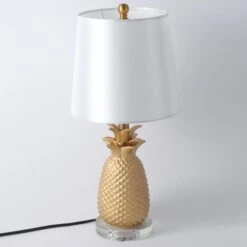 Lampe De Table Tissu Blanc Et Pied Ananas Doré Danas 14 Lampe De Table Tissu Blanc Et Pied Ananas Doré Danas -Philips Boutique lampe de table tissu blanc et pied ananas dore zanas 3327480054550 558168