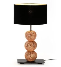 Lampe De Table Tissu Noir Et Pied Coco Naturel Palim -Philips Boutique lampe de table tissu noir et pied coco naturel 8435471837657 574912