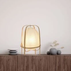 Lampe Forme Lanterne - Papier Japonais Et Bambou - H 40 X Ø 30 Cm - Blanc -Philips Boutique lampe forme lanterne papier japonais et bambou h 40 x 30 cm blanc 3188000766977 597806