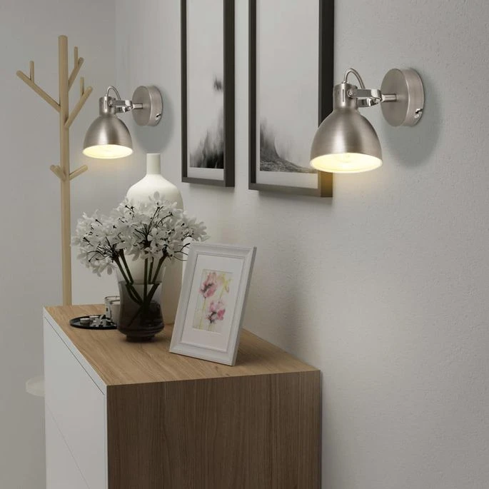 Lampe Murale 2 Pcs Pour 2 Ampoules E14 Gris 5 Lampe Murale 2 Pcs Pour 2 Ampoules E14 Gris – Image 3
