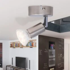 Lampe Murale Avec 2 Spots LED En Nickel Satiné -Philips Boutique lampe murale avec 2 spots led en nickel satine 3666722609586 1367142