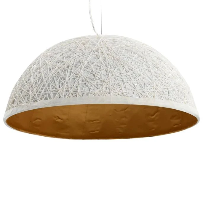 Lampe Suspendue Blanc Et Doré Ø50 Cm E27 9 Lampe Suspendue Blanc Et Doré Ø50 Cm E27 – Image 7
