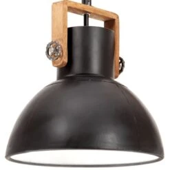 Lampe Suspendue Industrielle 25 W Noir Rond 40 Cm E27
