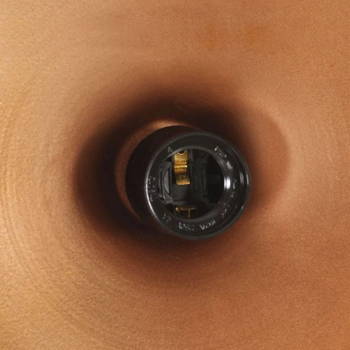 Lampe Suspendue Industrielle Cuivre Fer Et Bois Solide 26cm E27 4 Lampe Suspendue Industrielle Cuivre Fer Et Bois Solide 26cm E27 – Image 2