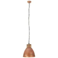 Lampe Suspendue Industrielle Cuivre Fer Et Bois Solide 46cm E27 -Philips Boutique lampe suspendue industrielle cuivre fer et bois solide 46cm e27 3666722348706 952120