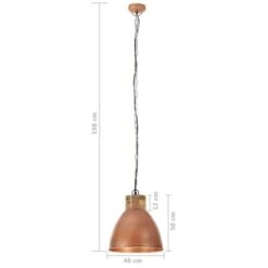 Lampe Suspendue Industrielle Cuivre Fer Et Bois Solide 46cm E27 -Philips Boutique lampe suspendue industrielle cuivre fer et bois solide 46cm e27 3666722348706 952125
