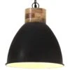 Lampe Suspendue Industrielle Noir Fer Et Bois Solide 46 Cm E27 -Philips Boutique lampe suspendue industrielle noir fer et bois solide 46 cm e27 3666722348768 952063