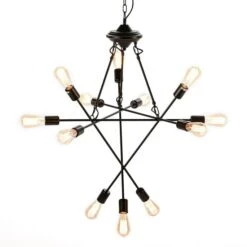 Lampe Suspension 12 Branches Métal Noir Gary L 73 X H 92 X P 73 Cm -Philips Boutique lampe suspension 12 branches metal noir 8435471828532 575961