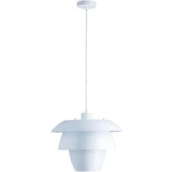 Lampe Suspension Métal Blanc Ida 38 Cm