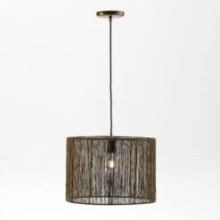 Lampe Suspension Moderne Métal Doré Somby H 28 Cm