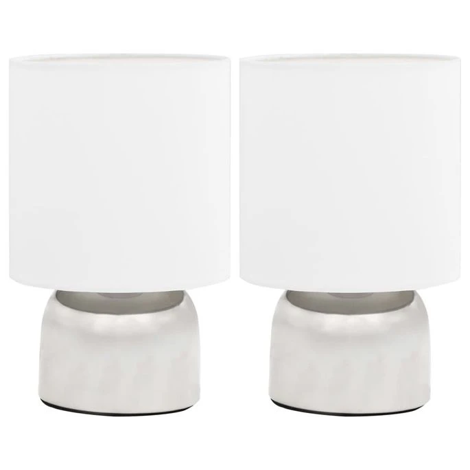 Lampes De Table Bouton Tactile Blanc E14 Elie 3 Lampes De Table Bouton Tactile Blanc E14 Elie