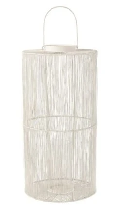 Lanterne En Métal Blanc Mate Stephan H 76 Cm