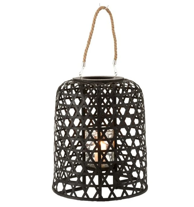 Lanterne Suspendue Bois Massif Noir Mat Ocel 4 Lanterne Suspendue Bois Massif Noir Mat Ocel – Image 2