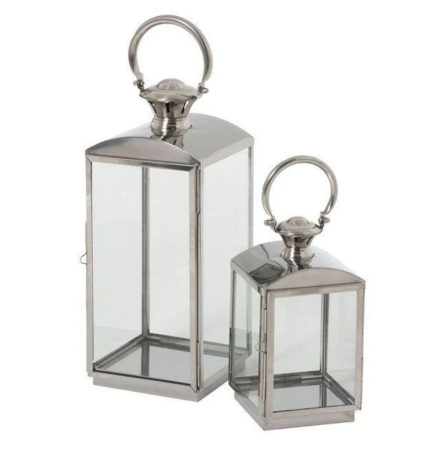 Lanternes Verre Et Métal Argenté Licia - Lot De 2 3 Lanternes Verre Et Métal Argenté Licia - Lot De 2