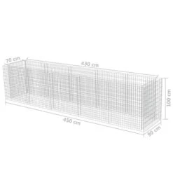 Lit Surélevé à Gabion Acier Galvanisé 450x90x100 Cm -Philips Boutique lit sureleve a gabion acier galvanise 450x90x100 cm 3666722506458 615632