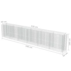 Lit Surélevé à Gabion Acier Galvanisé 540x50x100 Cm -Philips Boutique lit sureleve a gabion acier galvanise 540x50x100 cm 3666722506359 615710