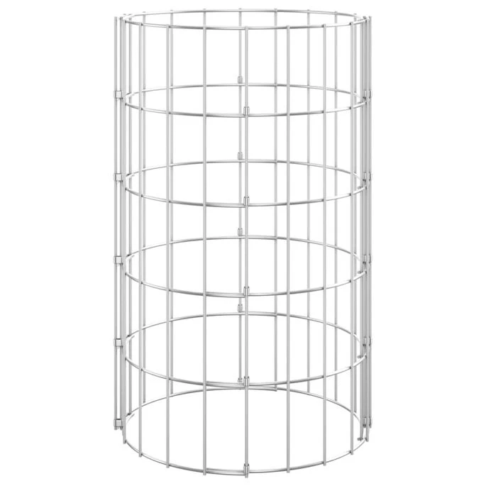 Lit Surélevé à Gabion Circulaire 3 Pcs Acier Galvanisé Ø30x50cm 6 Lit Surélevé à Gabion Circulaire 3 Pcs Acier Galvanisé Ø30x50cm – Image 4