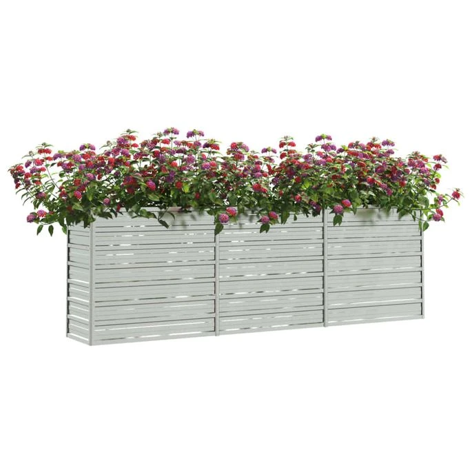 Lit Surélevé De Jardin 240x40x77 Cm Acier Galvanisé Argenté 5 Lit Surélevé De Jardin 240x40x77 Cm Acier Galvanisé Argenté – Image 3