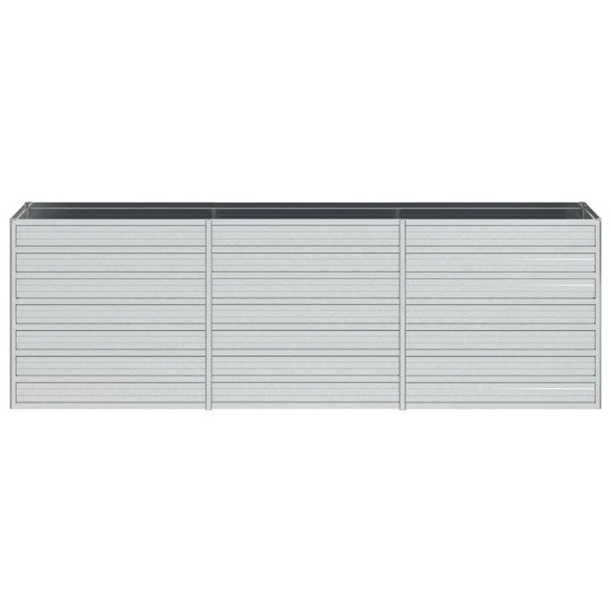 Lit Surélevé De Jardin 240x40x77 Cm Acier Galvanisé Argenté 6 Lit Surélevé De Jardin 240x40x77 Cm Acier Galvanisé Argenté – Image 4