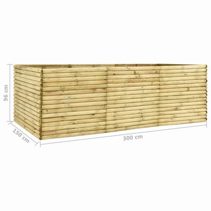 Lit Surélevé De Jardin 300x150x96 Cm Bois De Pin Imprégné 8 Lit Surélevé De Jardin 300x150x96 Cm Bois De Pin Imprégné – Image 6