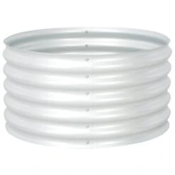 Lit Surélevé De Jardin 80x80x44 Cm Acier Galvanisé Argenté