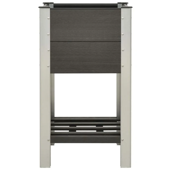 Lit Surélevé De Jardin Avec étagère 50x50x90 Cm WPC Gris 4 Lit Surélevé De Jardin Avec étagère 50x50x90 Cm WPC Gris – Image 2