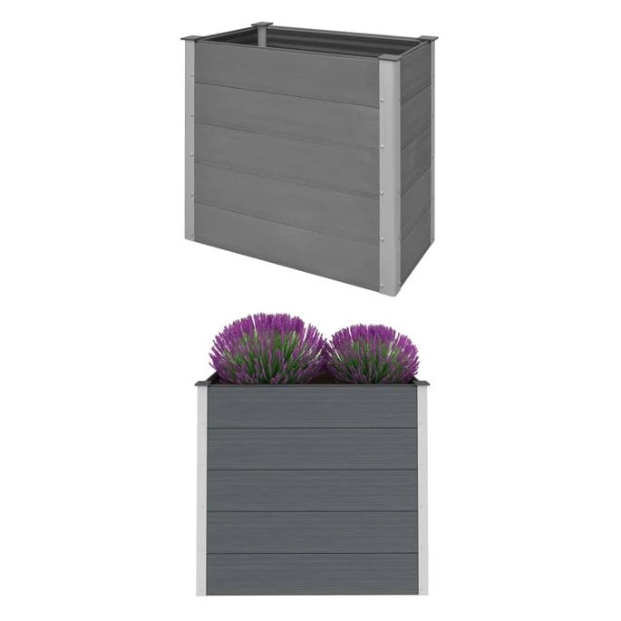 Lit Surélevé De Jardin WPC 100x50x91 Cm Gris 3 Lit Surélevé De Jardin WPC 100x50x91 Cm Gris