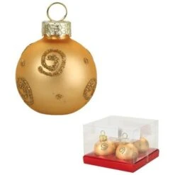 Lot De 4 Boules Porte-nom En Verre Diametre 4 Cm Or