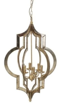 Lustre Art Déco Métal Doré Lucie -Philips Boutique lustre art deco metal dore lucie 223180