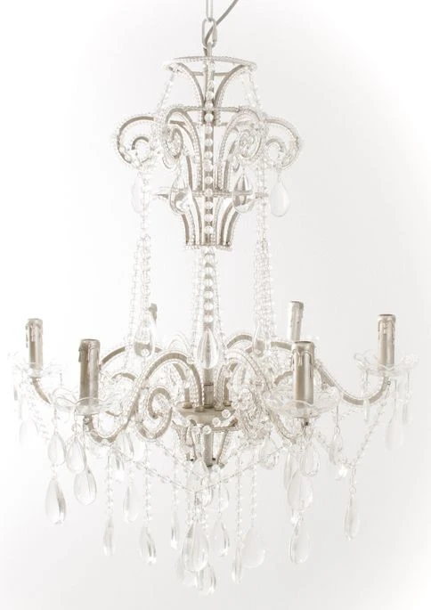 Lustre Baroque 8 Branches Argenté Tudy 3 Lustre Baroque 8 Branches Argenté Tudy