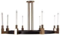 Lustre Colonial Métal Noir Et Laiton Doré Faima