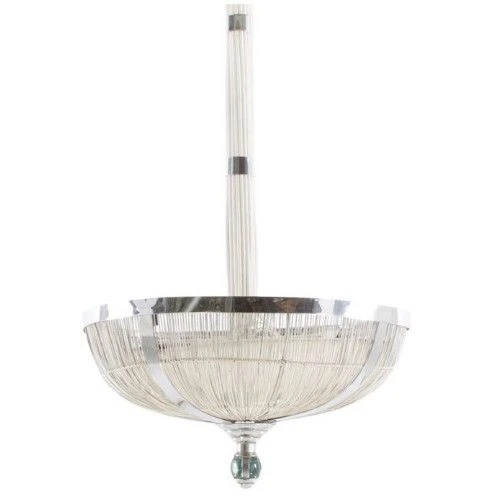 Lustre Vintage Rotin Blanc Et Acier Argenté Wiltor 110 4 Lustre Vintage Rotin Blanc Et Acier Argenté Wiltor 110 – Image 2