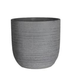 MICA Lot De 2 Pots Ronds Stream - Gris - Ø 19,5 X H 19 Cm