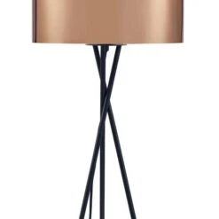 MIKADO - Lampadaire Trépied Métal Noir - Abat Jour Cuivre Et Chromé - Diam 34 X H 140 Cm -Philips Boutique mikado lampadaire trepied metal noir abat jour cuivre et chrome diam 34 x h 140 cm 734088