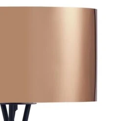 MIKADO - Lampadaire Trépied Métal Noir - Abat Jour Cuivre Et Chromé - Diam 34 X H 140 Cm -Philips Boutique mikado lampadaire trepied metal noir abat jour cuivre et chrome diam 34 x h 140 cm 734090