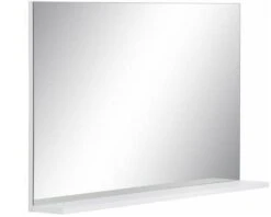 Miroir De Salle De Bain Avec Tablette Blanc Brillant Kelia 91 Cm