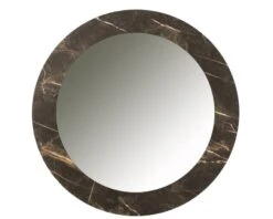 Miroir Imprimé Bois Mdf Marron Foncé Dido D 60 Cm