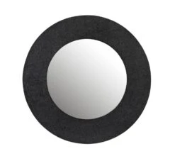 Miroir Métal Effet Jute Noir Kolina D 70 Cm