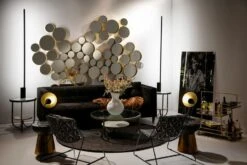 Miroir Mural 13 Ronds Métal Doré Kaïra -Philips Boutique miroir mural 13 ronds metal dore 8435471829102 321611