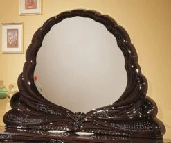 Miroir Mural Bois Brillant Acajou Denyz